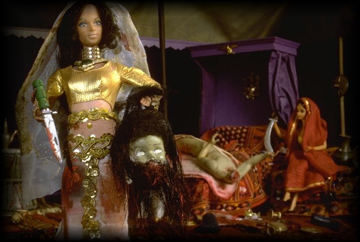 photo, Barbie as Judith, Ken as Holofernes (detail)  http://www.erols.com/browndk/bigjudit.jpg