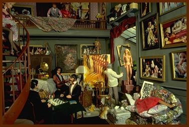 photo, Barbie dolls in an artist's studio  http://www.erols.com/browndk/studio.jpg