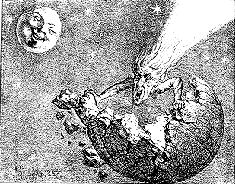 wacky 19th century comet engraving