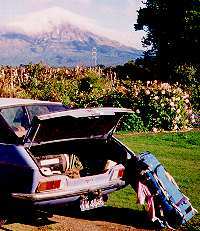 Viscose towel below Mount Taranaki.
