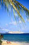Beach with Cruise Ship in View