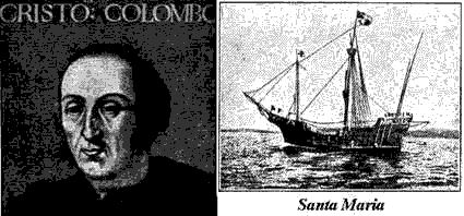 Billede : Cristoffer Columbus og hans skib, Santa Maria